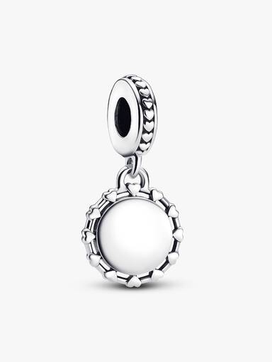 Charm Colgante Disco y Corazones Grabable