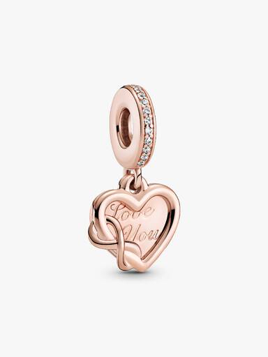 Charm colgante Corazón con infinito Te amo