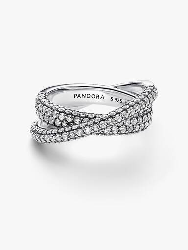 Anillo Doble Cruzado en Pavé de Pandora Timeless