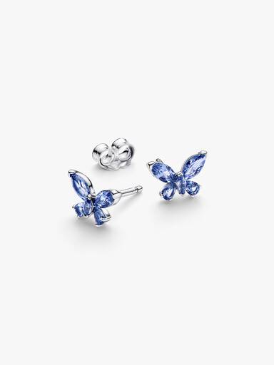 Aretes de botón Mariposa