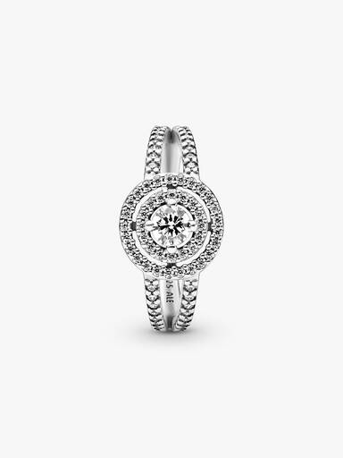 Anillo Halo doble resplandeciente