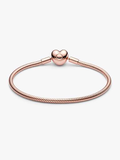 Brazalete cadena de serpiente con broche de corazón