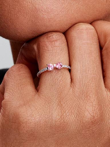 Anillo Moño rosado brillante