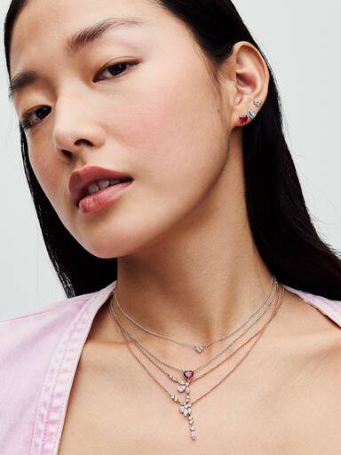 Collar Collier Corazón Triple Gema