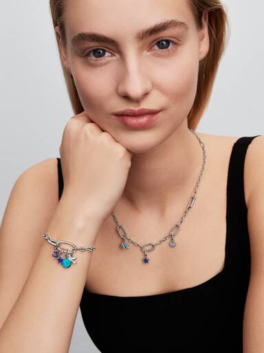 Brazalete de cadena de eslabones ovalados que se puede abrir