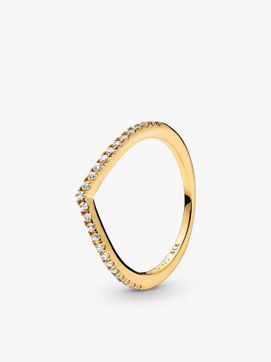 Set de Anillos Wishbone Brillante bañado