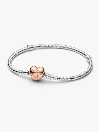 Brazalete cadena de serpiente y corazón