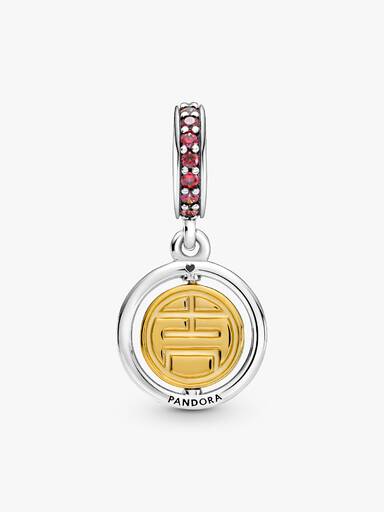 Charm Colgante Giro De La Buena Suerte Recubrimiento en Oro de 14k