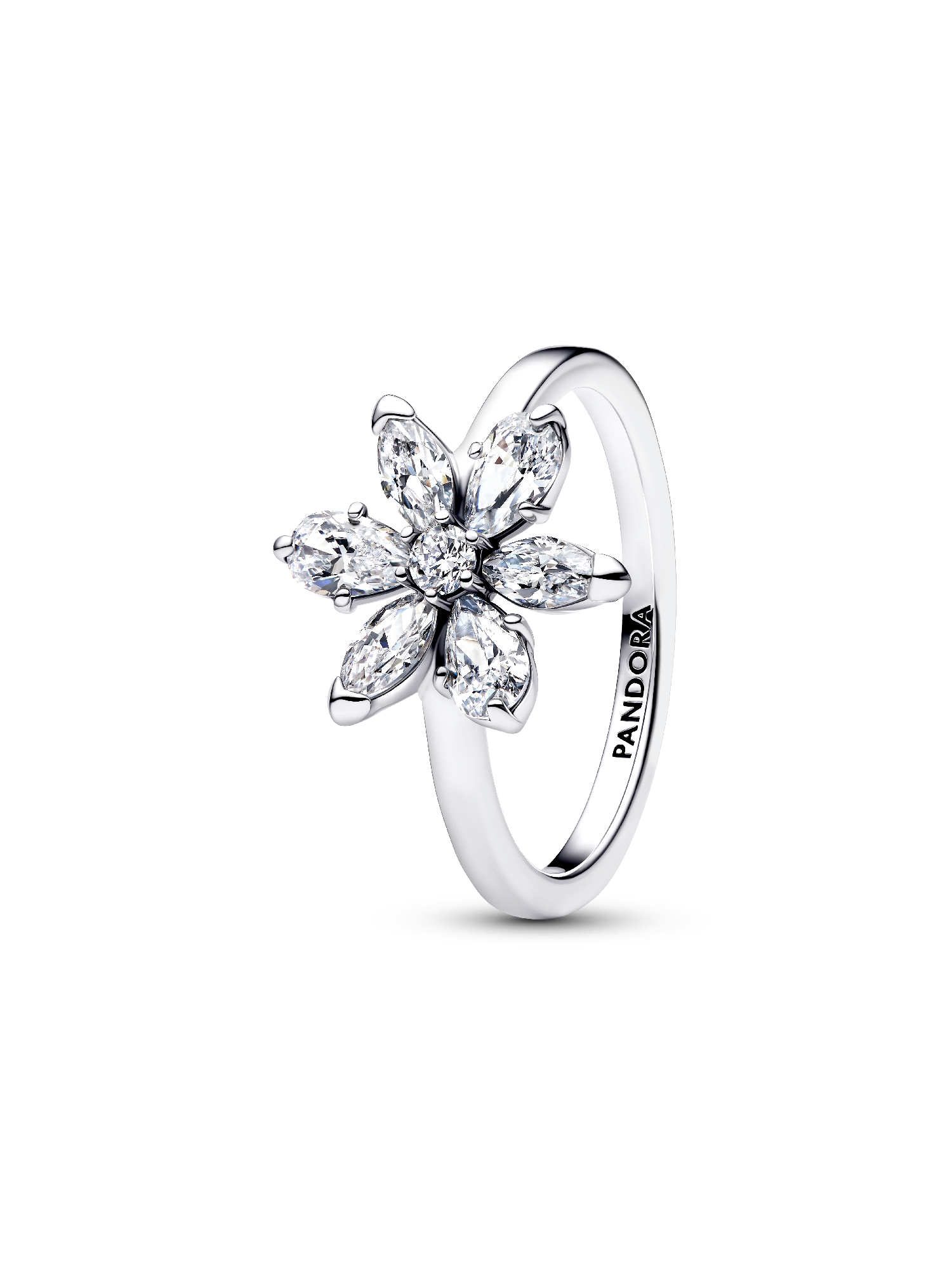 Anillo Cóctel de flores estilo herbario brillante