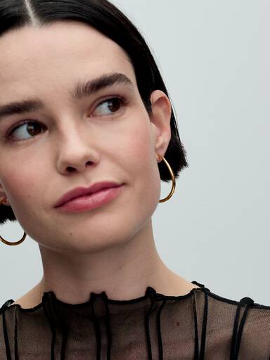 Aretes de aro Abiertos con forma orgánica de 42 mm