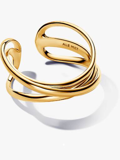 Anillo Abierto Triple Banda Forma Orgánica