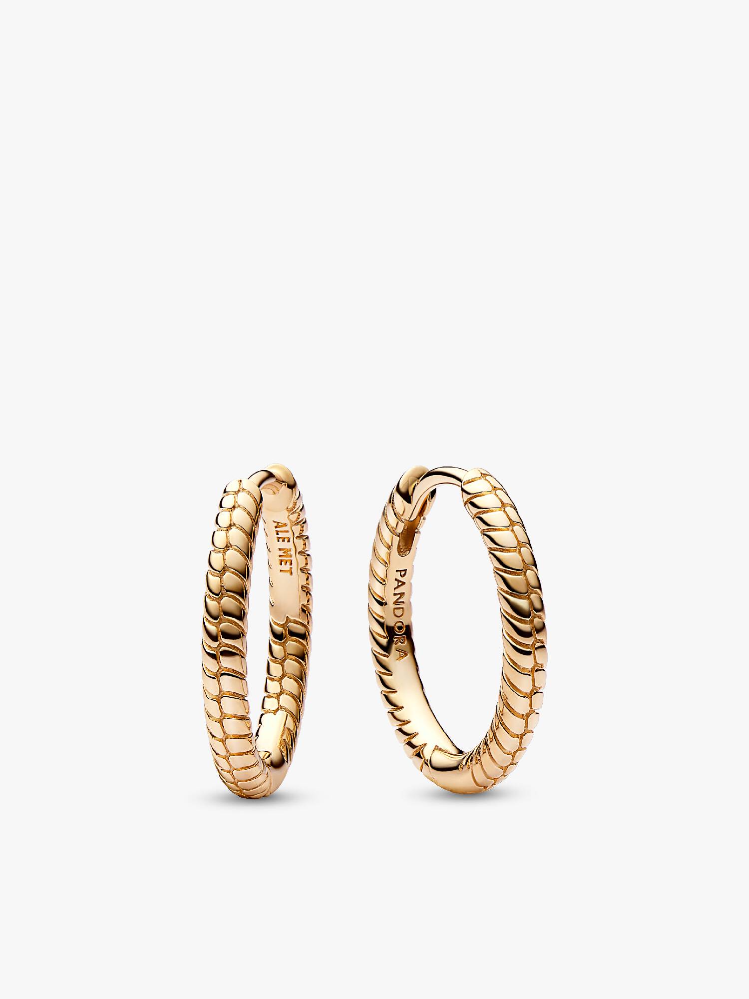 Aretes de Aro Pandora Moments para Charm Pequeños Bañado en Oro de 14k