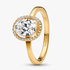 Anillo Halo Ovalado Brillante Dorado Anillo Halo Ovalado Brillante Dorado