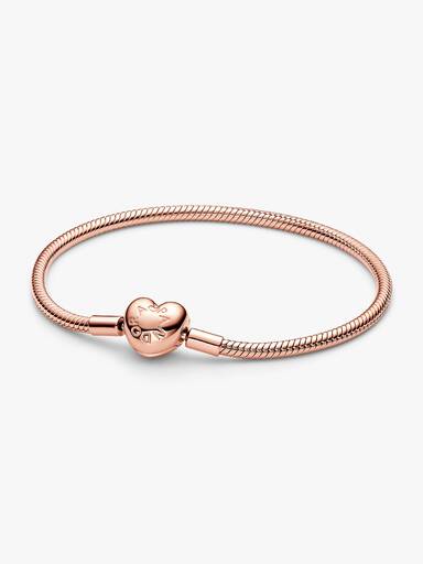 Brazalete cadena de serpiente con broche de corazón