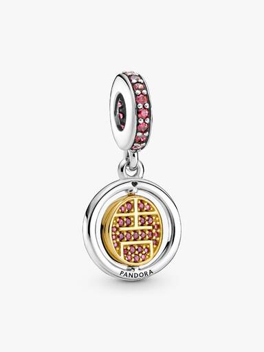 Charm Colgante Giro De La Buena Suerte Recubrimiento en Oro de 14k