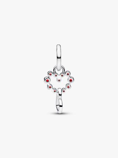 Charm colgante Corazones conectados y piedras rojas