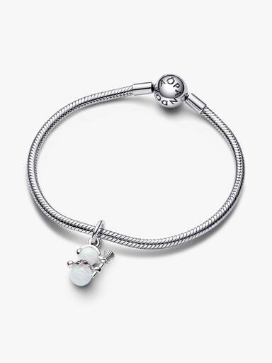 Charm Colgante Muñeco de Nieve Opalescente
