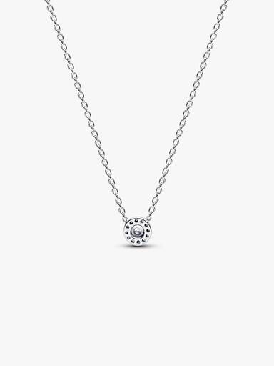 Collar con colgante Halo redondo en pavé