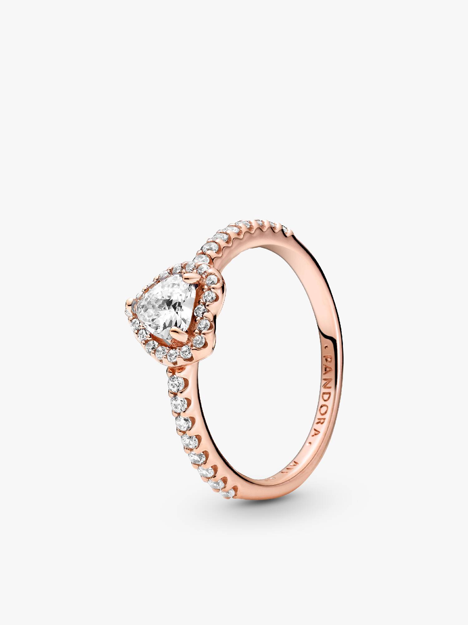 Anillo corazón elevado reluciente