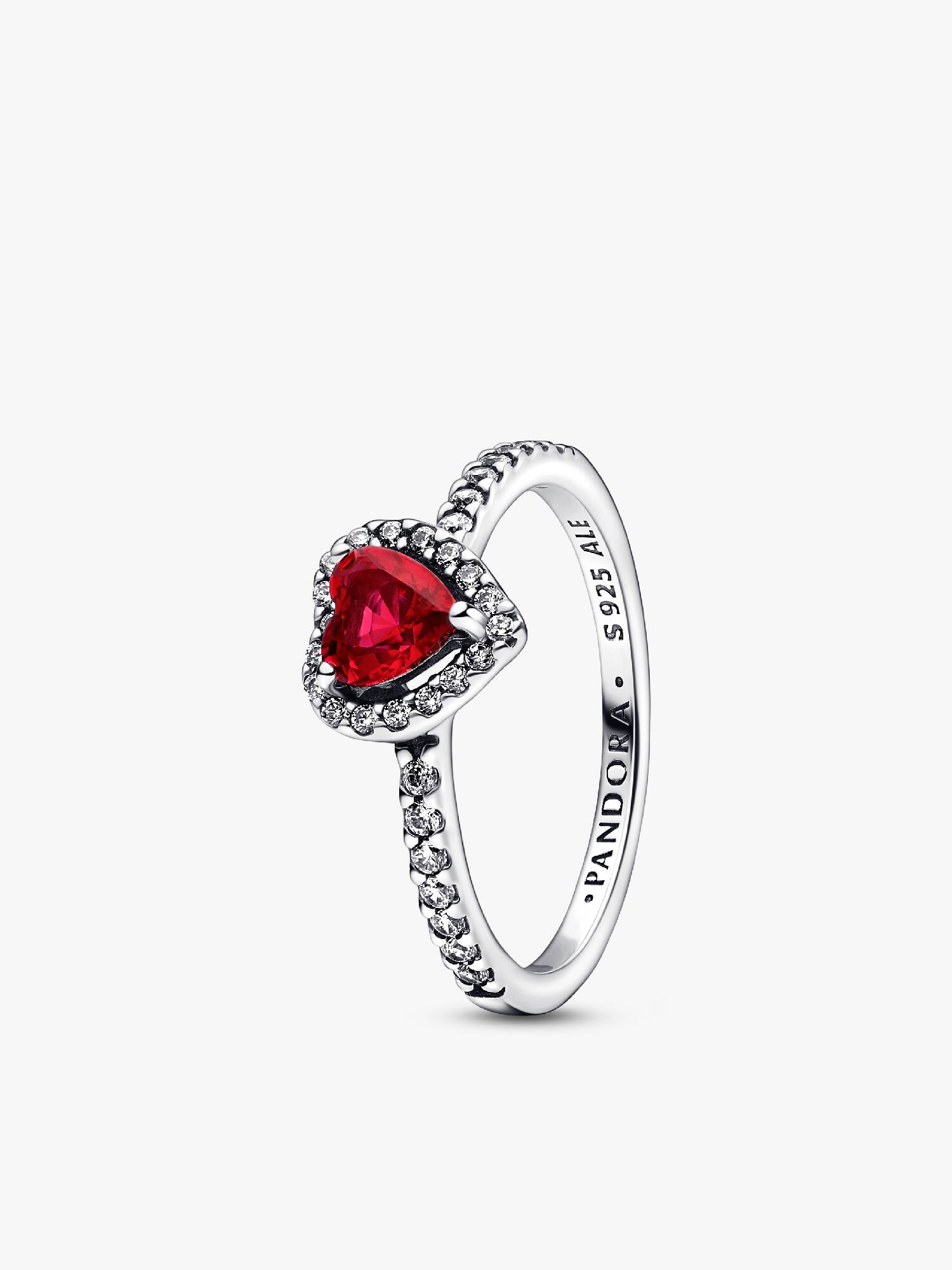 Anillo Corazón elevado rojo