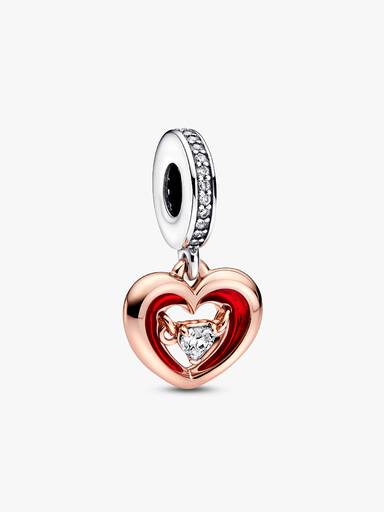 Charm colgante Corazón radiante en dos tonos