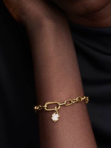 Charm colgante Trébol de la suerte blanco