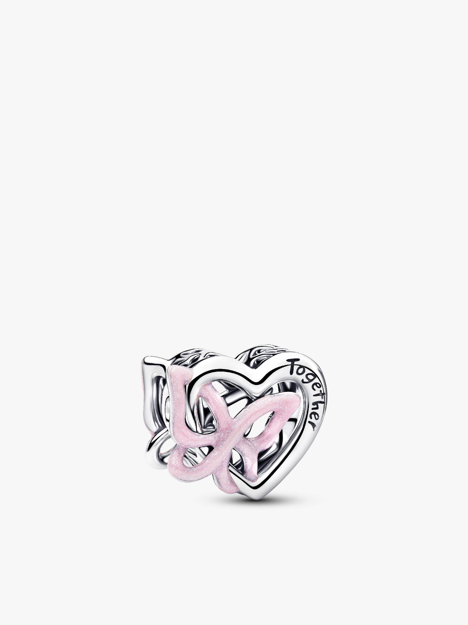 Charm Corazón y mariposa entrelazados 