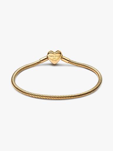 Brazalete de Cadena de Serpiente con Cierre de Corazón Infinito Brillante