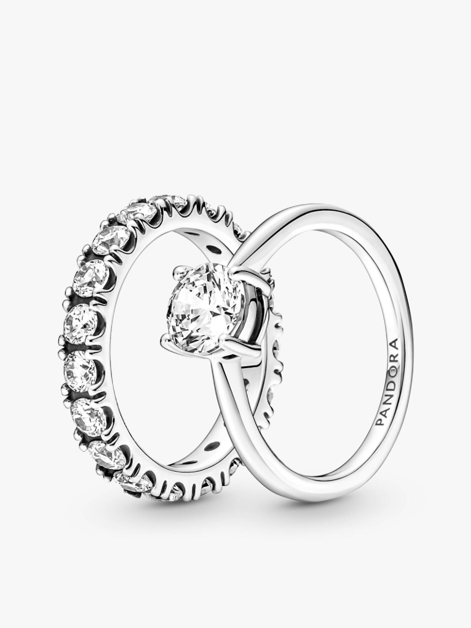 Set de Anillos Apilables Solitario Ligero como el Aire