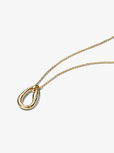 Collar con Colgante de Forma Orgánica Engastado con Piedras