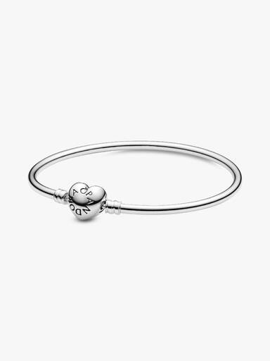 Brazalete rígido con broche corazón con logo