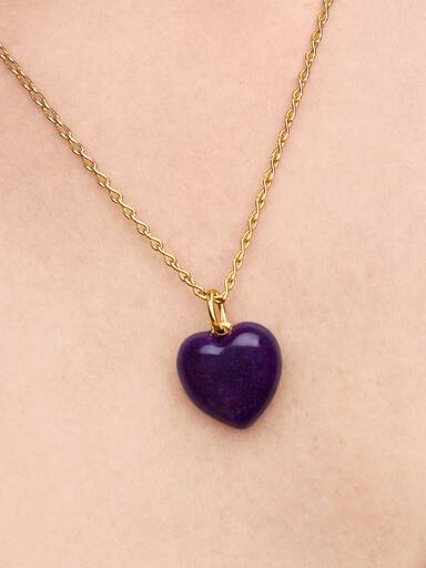 Charm colgante Corazón acolchado púrpura