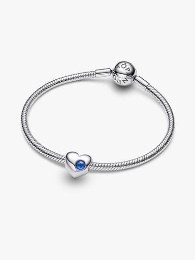 Charm Corazón con Piedra Azul Grabable