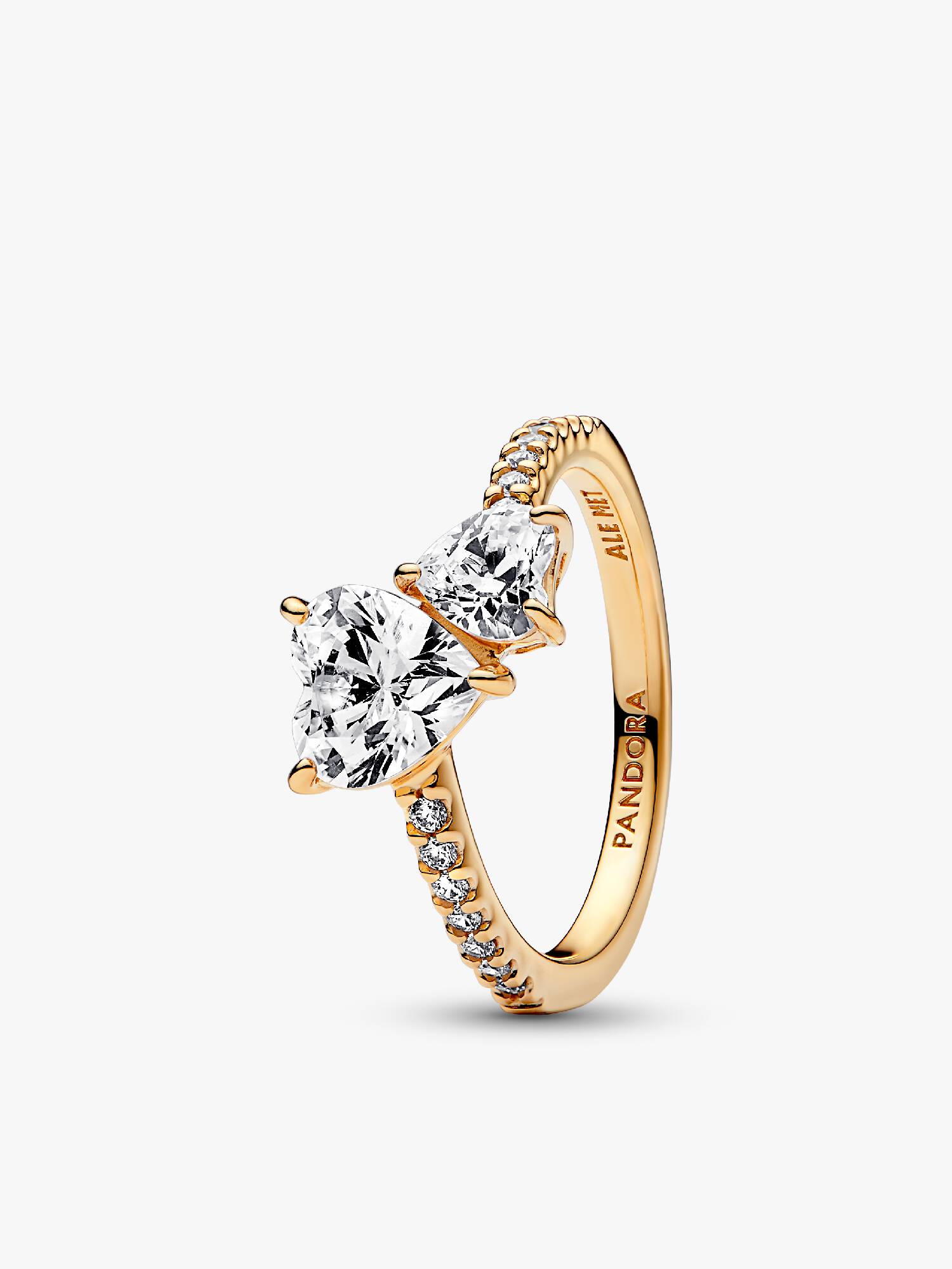 Anillo reluciente Corazón doble