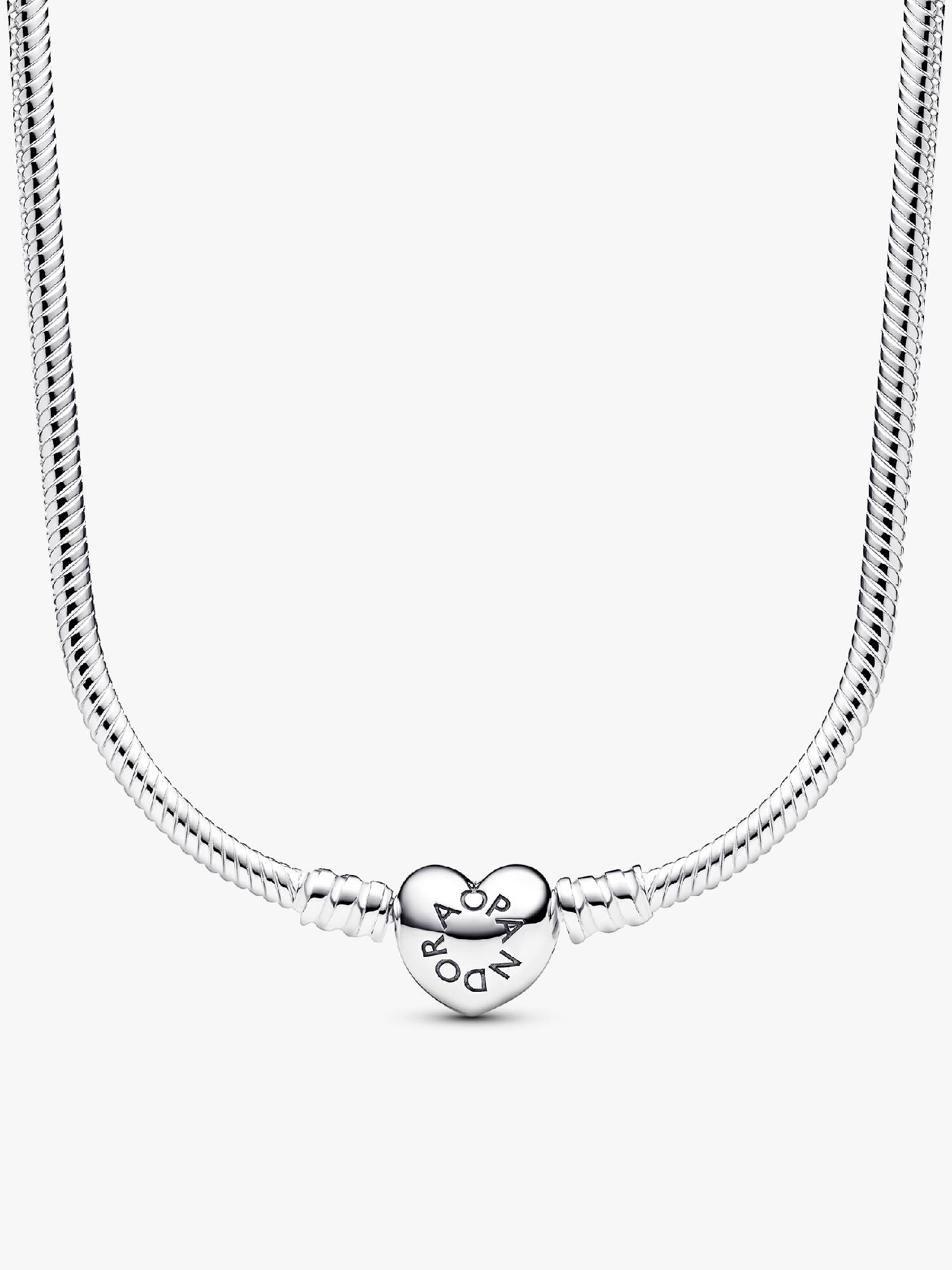 Collar cadena de serpiente con broche de corazón