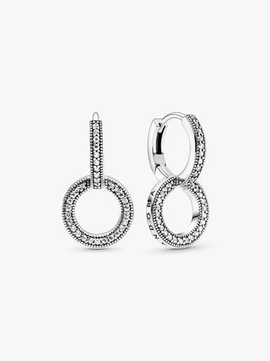 Aretes doble aro resplandecientes