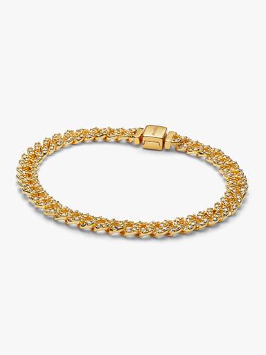Brazalete de Cadena Cubana en Pavé