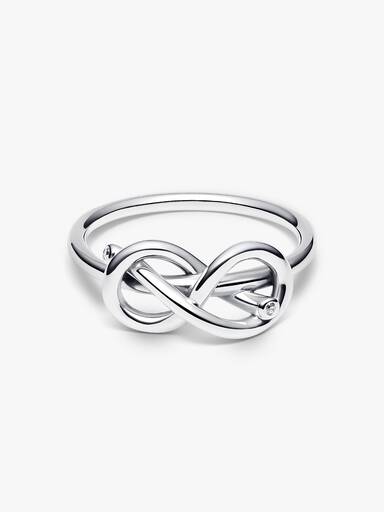 Anillo Nudo Infinito Plateado