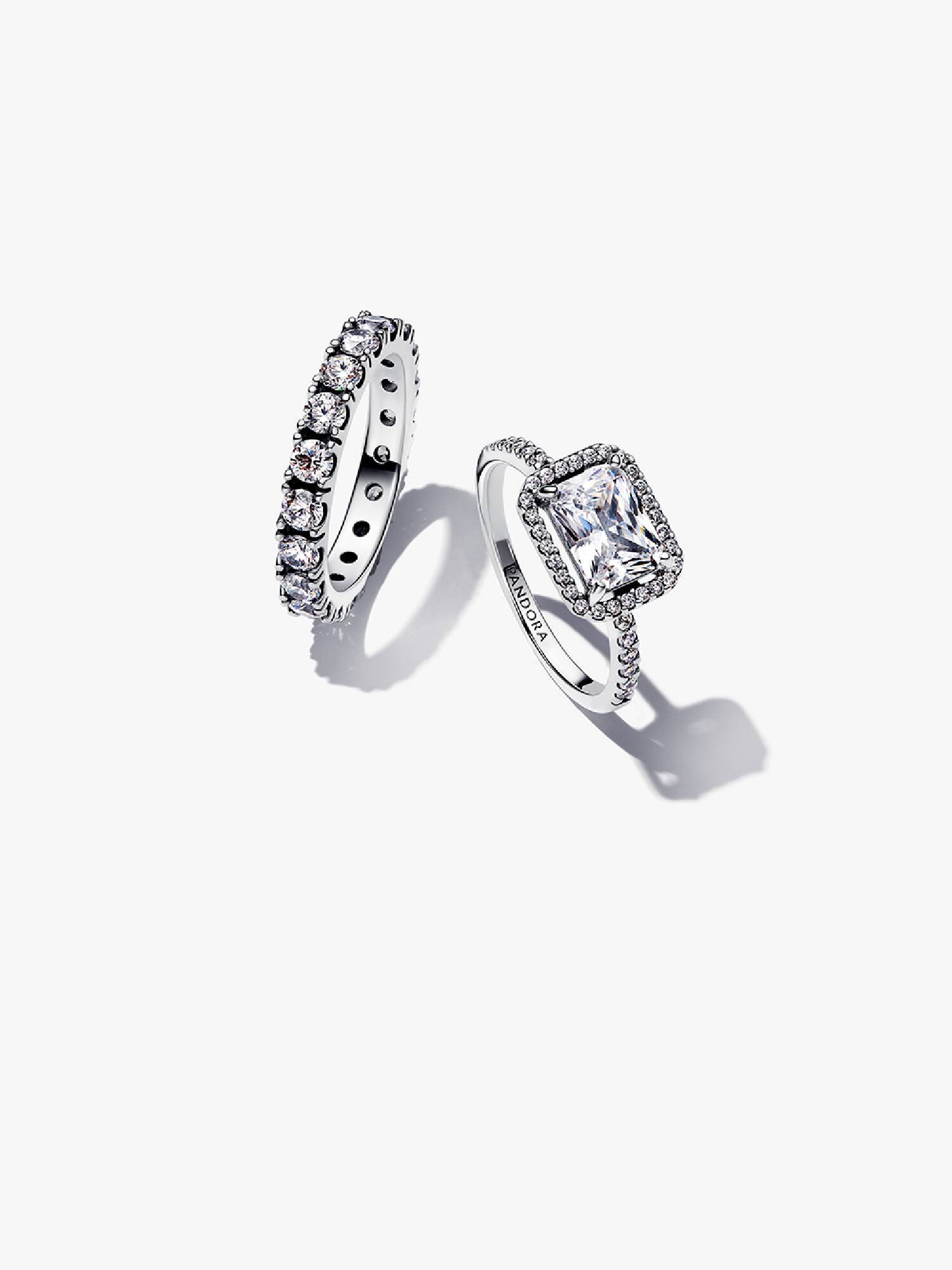 Set de Anillos Halo Brillante