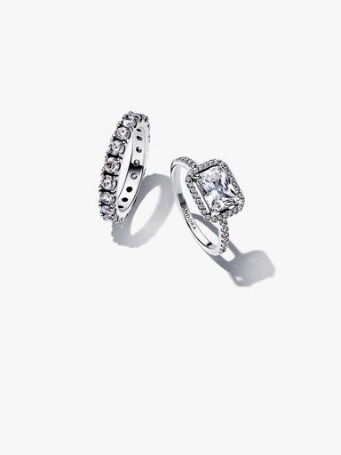 Set de Anillos Halo Brillante