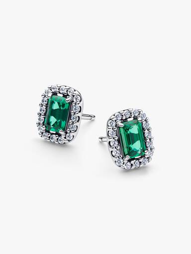 Aretes de botón Rectángulo reluciente