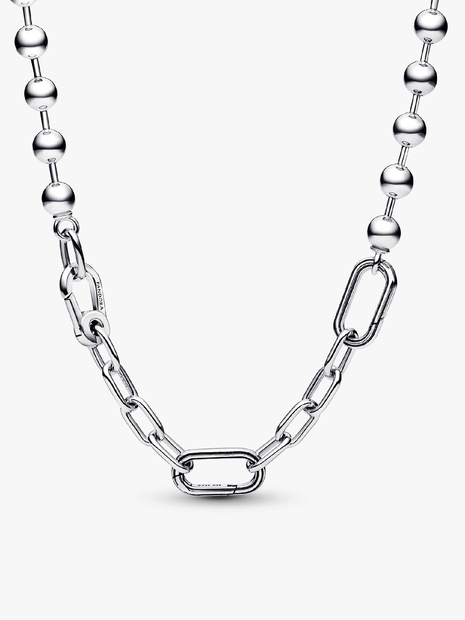 Collar de cadena de eslabones y cuentas de metal de Pandora ME