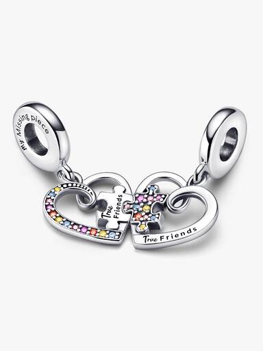 Charm colgante Corazones de Amistad separables con pieza de rompecabezas