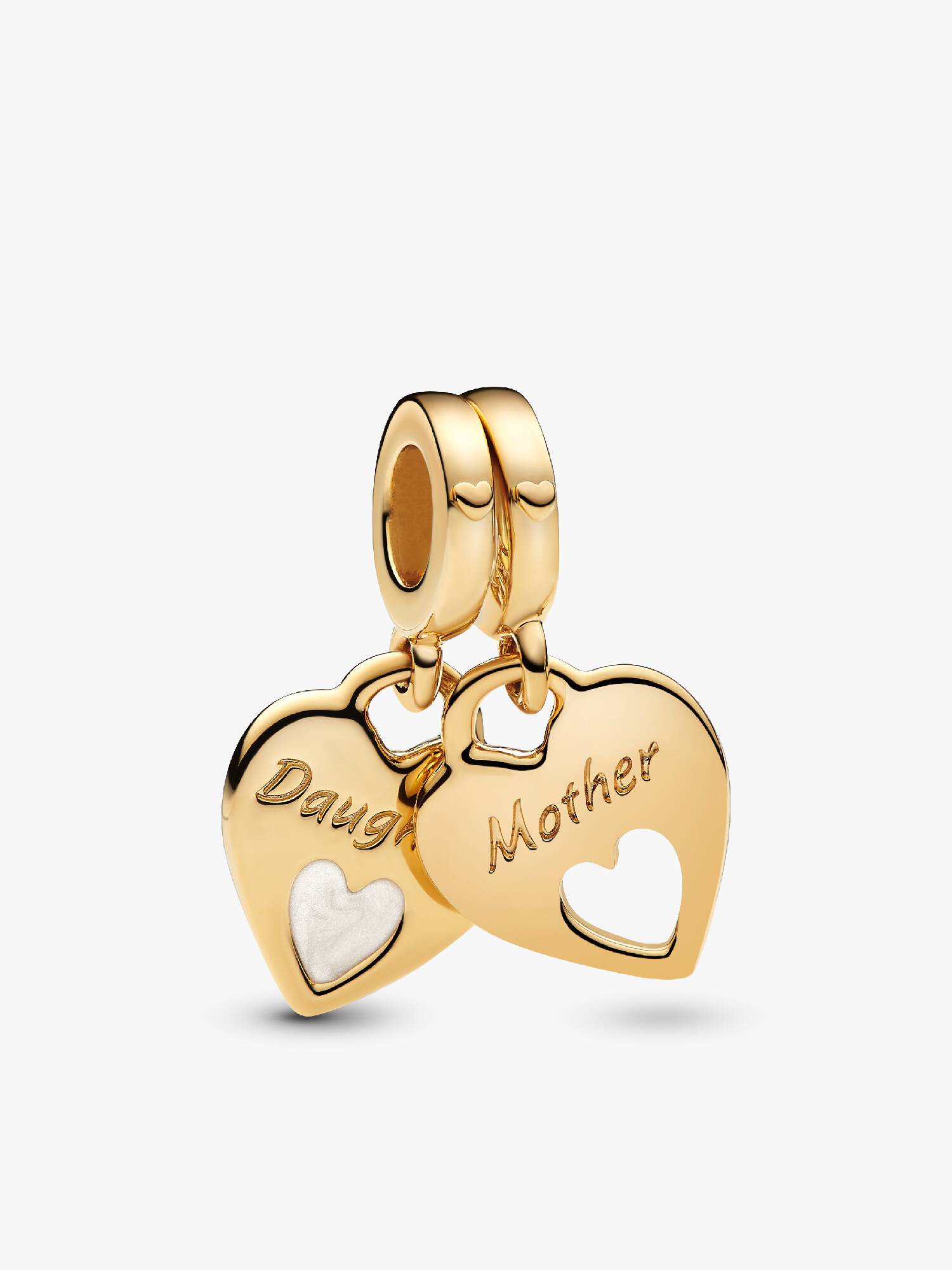 Charm colgante Corazón abierto doble