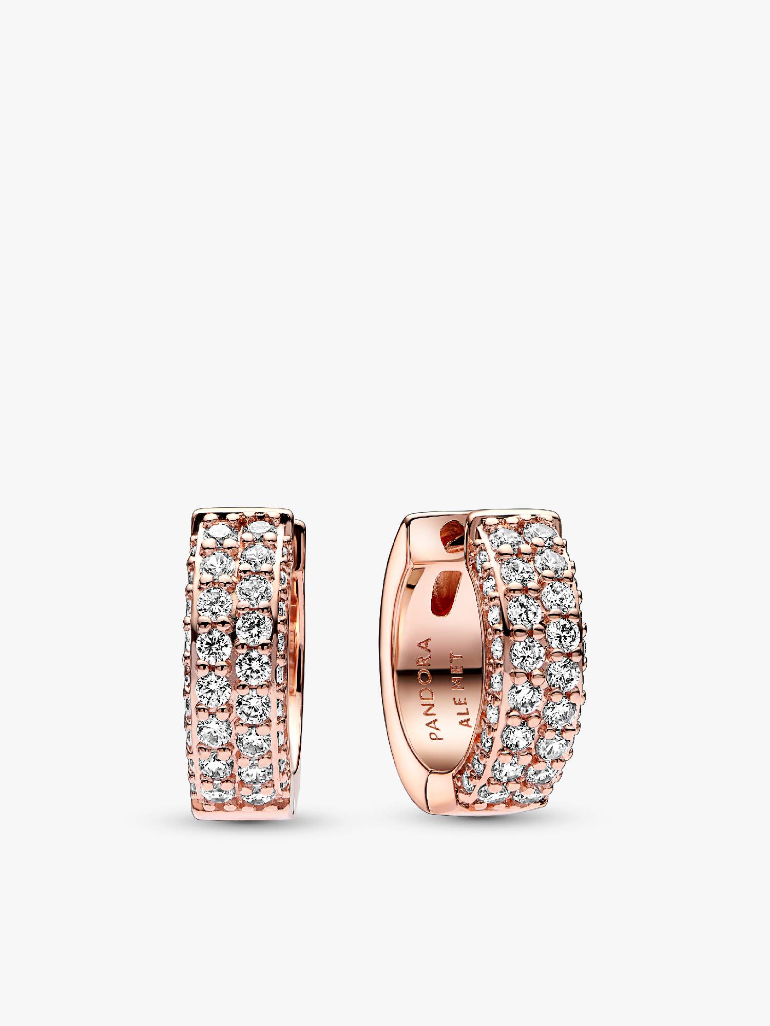 Aretes de aro con hilera doble en pavé