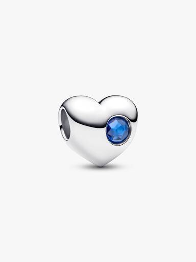 Charm Corazón con Piedra Azul Grabable