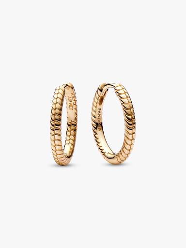 Aretes de Aro Pandora Moments para Charm Pequeños Bañado en Oro de 14k