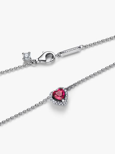 Collar collier Corazón elevado rojo