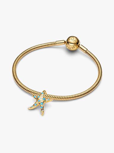 Charm colgante Estrella de mar azul reluciente