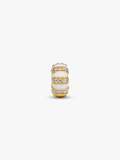 Charm de Clip Esmalte y Gemas Dorado